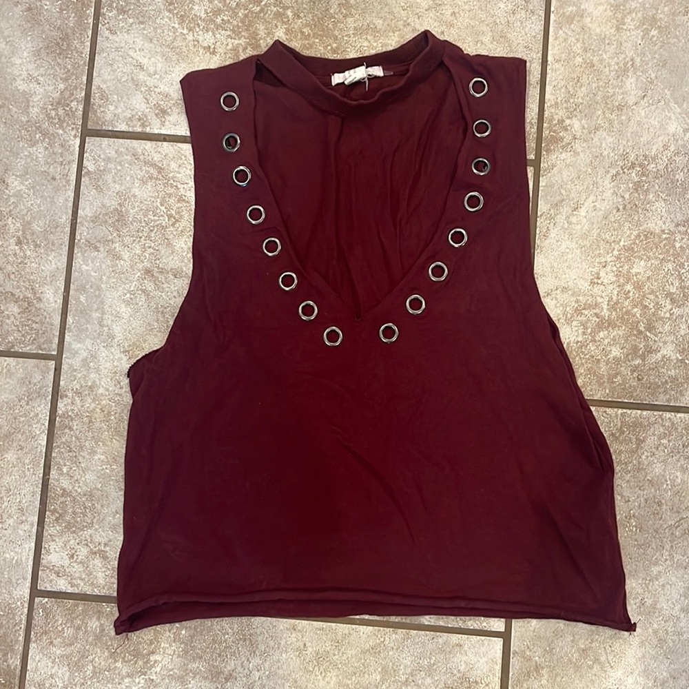 Deep v cut tank top